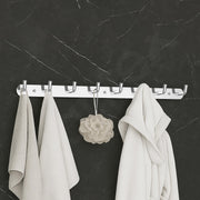 Plantex Wall Hooks for Hanging Cloth/Stainless Steel Towel Hangers/Bathroom Robe Hooks/Door Hangers/Wall Hook Rack/Hook Rail for Hanging Keys - 8 Hooks (Pack of 3, Chrome)