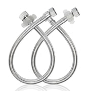 Plantex Stainless Steel Leak Proof Geyser Connection Pipe | 30 Inch Hot & Cold Water Geyser Pipe |  Set of 2  | G1/2 Thread | Connection Pipe for Water Heater, Mixer & Sink | Chrome(pk-2)