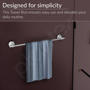 Plantex 304 Grade Stainless 24 inch Single Towel Rod/Towel Hanger for Bathroom/Towel Holder/Bathroom Accessories, Skyllo (Chrome)
