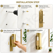 Plantex Liquid Soap Dispenser for Bathroom/ABS Plastic Refillable Soap Handwash Dispenser for Shampoo & Body Lotion - Ideal for Hotels/Hospitals/Restaurants/Offices - (Gold)