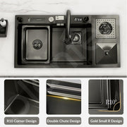 Plantex Sink for Kitchen/304 Grade Stainless Steel Waterfall sink