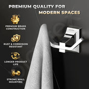 Plantex Robe Hook for Bathroom/Pure Brass Clothes Hanging Hook/Hook for Wall/Bathroom Accessories - Pack of 1 (APS-DL-01, Chrome)
