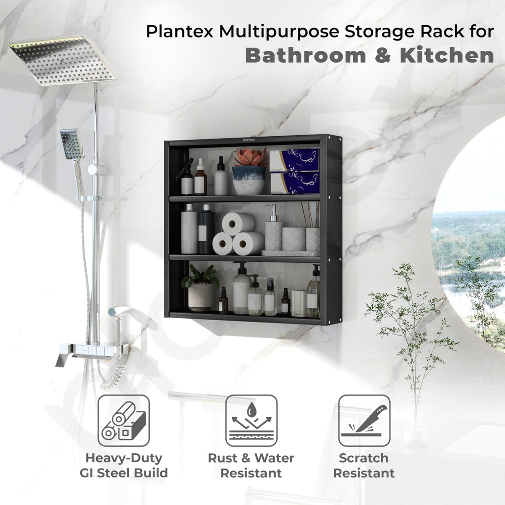 Plantex 3 tier Bathroom Storage Rack/GI Steel Multipurpose Bathroom ...