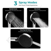 Plantex ABS Hand Shower for Bathroom/3 Mode Multifunctional Shower/Rectangle Hand Shower Without Hose Pipe for Home/Hotel - (Chrome, H-XM95)