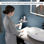 Plantex Acrylic Multipurpose Bathroom Corner Shelf/Rack/Bathroom Accessories(8 x 8 in)