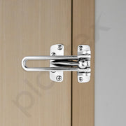 Plantex Heavy Duty Swing Bar Lock/Door Safety Guard with High Security Auxiliary Lock for Home/Office/Hotel - Pack of 4 (SH-42, Silver, Chrome Finish)
