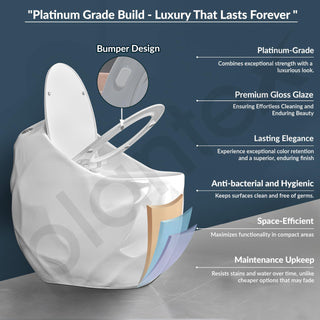 Plantex Imported Ceramic Commode Toilet/Rim Siphonic Commode for Btahroom/One Piece Western Toilet with Soft Close Toilet Seat Cover - S Trap Outlet (Oval- Glossy White)
