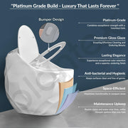 Plantex Imported Ceramic Commode Toilet/Rim Siphonic Commode for Btahroom/One Piece Western Toilet with Soft Close Toilet Seat Cover - S Trap Outlet (Oval- Glossy White)