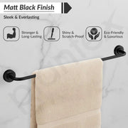 Plantex Towel Rod for Bathroom/304 Grade Stainless Steel Towel Hanger/24 Inch Towel Bar for Bathroom/Single Towel Rod/Bathroom Accessories - (Daizy - Black)
