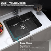 Plantex Quartz Acrylic Single Bowl Kitchen Sink with 10 Years Warranty by Plantex/Sink For Kitchen With Coupling & Drying Rack/Small Kitchen Basin (Siapan - 21x18 Inches)