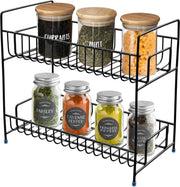Plantex Stainless Steel Multipurpose 2-Tier Bathroom Organizer Shelf/Stand for Kitchen/Storage organizer for Kitchen/Bathroom and Kitchen Accessories (Black)