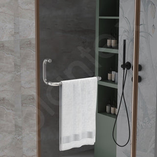 Plantex Shower Door Handle/Stainless Steel Towel Bar Combination/Towel Holder for Glass Shower Door and Bath Door Pull Handle - Pack of 1 (Satin)