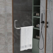 Plantex Shower Door Handle/Stainless Steel Towel Bar Combination/Towel Holder for Glass Shower Door and Bath Door Pull Handle - Pack of 1 (Satin)