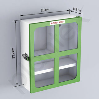 Plantex First Aid Box/Emergency Medical Kit Box for Medicine Storage/Multi Compartment First Aid Kit Box for Home, School, Office Without Key - (Green & White)