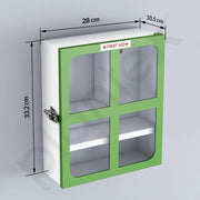 Plantex First Aid Box/Emergency Medical Kit Box for Medicine Storage/Multi Compartment First Aid Kit Box for Home, School, Office Without Key - (Green & White)