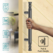 Plantex Main Door Handle - Pull/Push Handle for Wooden & Glass Door - 14 Inch - Gray Glossy - Stainless Steel - 3 Years Warranty