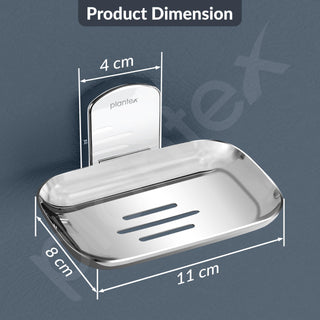 Plantex 304 Grade Stainless Steel Bathroom Soap Holder/Soap Stand for Washbasin/Soap Dish/Bathroom Accessories - Parv (Chrome)