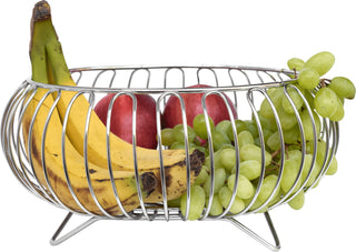 Plantex Stainless Steel Vegetable Basket for Kitchen/Fruit Bowl for Table Top/Wired Vegetable Bowl for Dining Table (Chrome Finish)