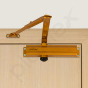 Plantex Heavy Duty Door Closer/Aluminium Door Closers for Wooden Door/75kg Hydraulic Door Closer for Home/Office/Hotel/Wide 180 Degree Opening (ISO 9001 Certified) - Golden