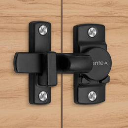 Plantex 180 Degree Sliding Door Lock - Flip Latch for Sliding Gate & Main Door - Baby Latch for Bathroom & Bedroom - Black