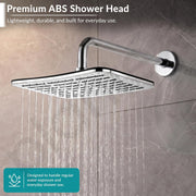 Plantex ABS Shower Head for Bathroom/12x8 inch Head for bathroom/Rain Showers Head for bathroom/Pressurized Showers Head – (Chrome, D399)