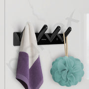 Plantex Wall Hooks for Hanging Cloth/Stainless Steel Towel Hangers/Bathroom Robe Hooks/Door Hangers/Square Wall Hook/Hook Rail for Hanging Keys - 4 Hooks (Pack of 2, PVD Black)
