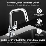 Plantex Pure Brass Sink Tap for Kitchen/Swan Neck Sink Tap for Wash Basin/360 Swivel spout with Water Saving Nozzle Nal Taps - Pack of 1 (Chrome)