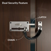 Plantex Door Chain with Baby Latch/Door Chain Lock for Main Door/Latch Lock for Door/Heavy Duty Door Safety Guard Lock for Home, Hotel & Office Security â€“ Pack of 1 (DTK-294-Satin)