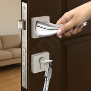 Plantex Heavy Duty Door Lock/Main Door Mortise Lock Handle/Handle Set for Home/Office - Door Accessories- (APS-PT-009- Satin - Chrome)