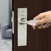Plantex Heavy Duty Door Lock ÃƒÂ¢Ã¢â€šÂ¬Ã¢â‚¬Å“ Bathroom Door Lock/Mortise 8inch Keyless Plate Handle Set for Home/Bathroom/Store Room/Balcony/Office with Baby Latch (8106, Matt)