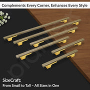 Plantex Cabinet Handle/Kitchen Cabinet Door Handle/Wardrobe/288 mm Cupboard Handle/Door Pull-Push Handle for Home/Office - Pack of 2 (Brass Antique & Gold)