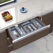 Plantex Cutlery tray for Kitchen Drawer/Cutlery Cosmetic Stationary Organizer/Cabinet Cutlery Tray Organizer for Modular Kitchen - (Grey-28.5x18.5 INCH)