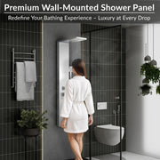 Plantex 304 Grade Stainless Steel Shower Panel for Bathroom with Showerhead/Hand Shower/Body Massage Jets/Bathroom Shower System-(KM-8111)