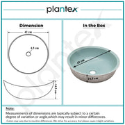 Plantex Ceramic Round Basin for Bathroom/ Table Top Basin/ Washbasin for Bathroom/ Restaurant/Hotel (16.5 x 16.5 x 6 Inch)