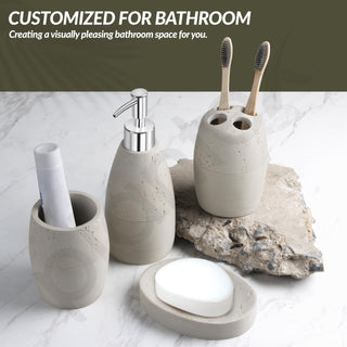 Plantex Polyresin Bathroom Accessories Set Soap Dispenser/Toothbrush Holder/Tumbler Holder/Soap Dish - 4 Piece(901)