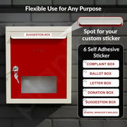 Plantex All in 1 Multipurpose Letter Box/Suggestion Box/Complaint Box/Donation Box with Lock - Pack of 10 (Red & Ivory)