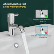 Plantex Brass Spindle Pillar Tap for Wash Basin with Water Saving Aerator/Tabletop Wash Basin tap/Bathroom Tap-(MKS-1273-Chrome)