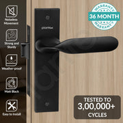 Plantex Heavy Duty Door Lock ÃƒÂ¢Ã¢â€šÂ¬Ã¢â‚¬Å“ Bathroom Door Lock/Mortise 8inch Keyless Plate Handle Set for Home/Bathroom/Store Room/Balcony/Office with Baby Latch (8106, Z-Black)
