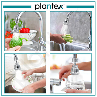 Plantex Pure Brass Tap Extension for Kitchen Sink/3 Anti-Splash Modes/Upto 80% Water Saving/Kitchen Tap Extender/Fits F22 and M24 mm Tap (XL-3012-Chrome)