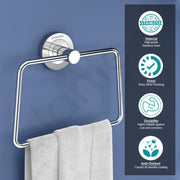 Plantex Stainless Steel Towel Ring for Bathroom/Wash Basin/Napkin-Towel Hanger/Bathroom Accessories (Chrome-Trapezium) - Pack of 2