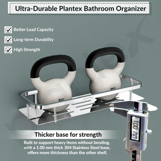 Plantex 304 Grade Stainless Steel Bathroom Shelf for Wall/Storage Shelves for Kitchen/Wall Mounted Bathroom Organizer -(15X5 Inches Chrome Finish)