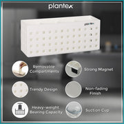 Plantex Magnetic Refrigerator Shelf/Self-Adhesive Storage Organiser for Kitchen/Magnetic Shelf for Fridge/Spice Rack for Kitchen (White)