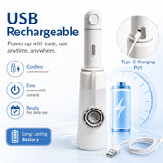 Plantex Portable Travel Bidet for Toilet/Rechargeable Electric Jet Spray with 2 Pressure Modes/IPX7 Waterproof/450ML Detachable Bottle for Women/Men – Pack of 1 (White)
