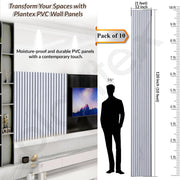 Plantex PVC Wall Panel/Louvers Panel for Wall/3d Wall Panel for Interior Wall DÃ©cor/Eco-Friendly Fluted Panel for Wall/- Pack of 10,Covers - 10 Sq. Ft (White and Black-12 Inch x 10 Ft)