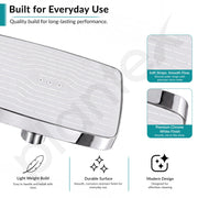 Plantex ABS Shower Head for Bathroom/14x9 inch Head for bathroom/Rain Showers Head for bathroom/Pressurized Showers Head – (Chrome & White, D510)