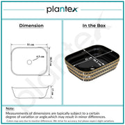 Plantex Designer Ceramic Basin/Table Top Wash Basin for Bathroom/Countertop Vessel Sink Basin for Home/Office/Restaurant (Black Art, 20 x 15 x 6 Inch )