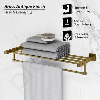 Plantex 304 Grade Stainless Steel Bathroom Towel Rack/Towel Hanger Stand/Towel Bar/Bathroom Accessories - Splash (Antique Finish)
