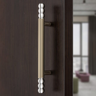 Plantex Premium Main Door Handle/14 Inch Door Handle for Main Door/Pull-Push Door Handle for Home/Office/Hotel - Pack of 1 (Satin White-Chrome Finish) - 3 Years Warranty