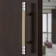 Plantex Premium Main Door Handle/14 Inch Door Handle for Main Door/Pull-Push Door Handle for Home/Office/Hotel - Pack of 1 (Satin White-Chrome Finish) - 3 Years Warranty
