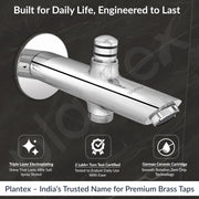 Plantex Pure Brass Bathtub Spout with Brass Wall Flange/Button Attachment for Hand Shower -(BAL-522-Mirror-Chrome)